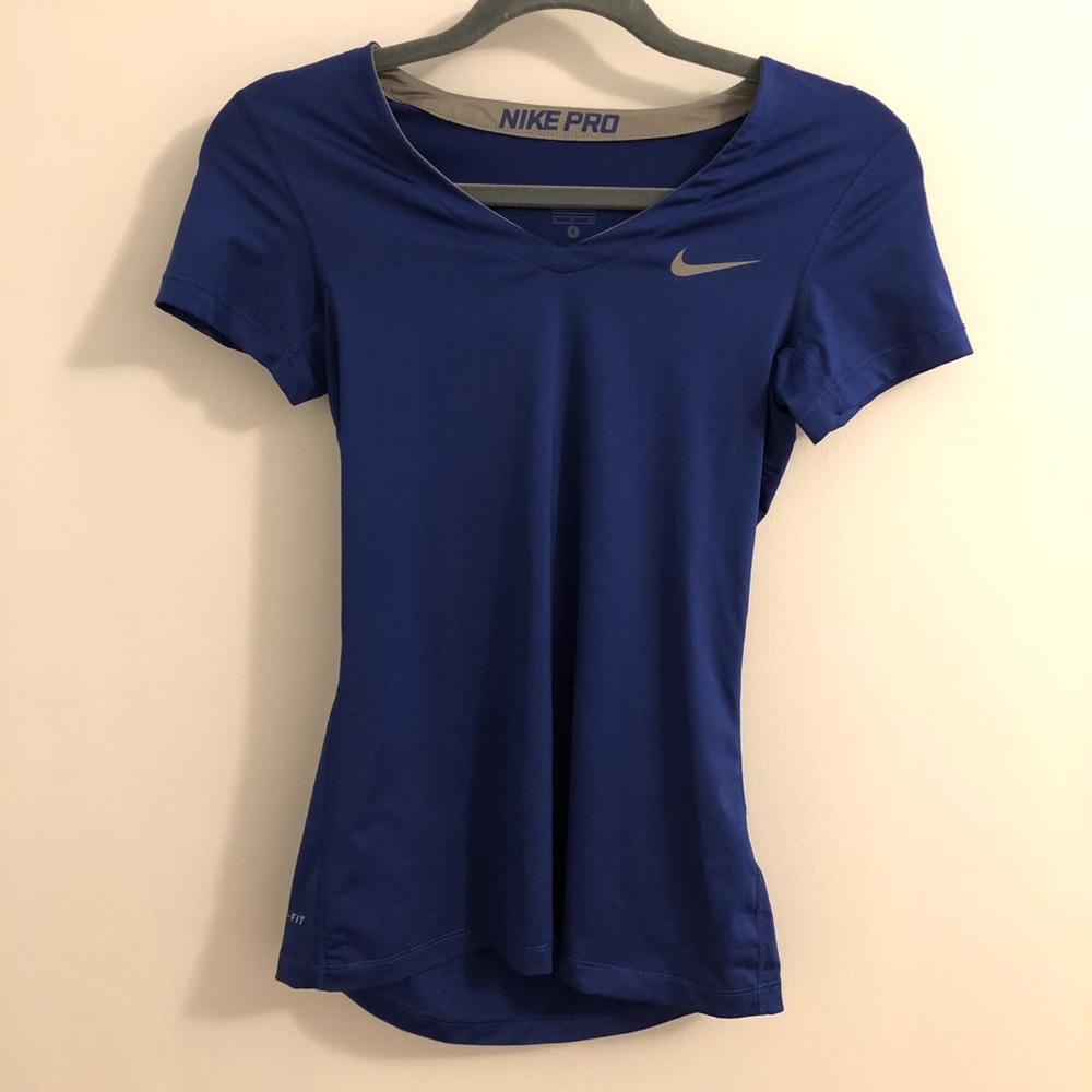 Nike Dri-Fit Blue V-neck Top